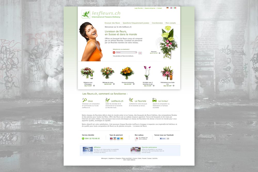 Home page site de livraisons de fleurs international